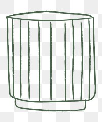 Green plant pot png doodle