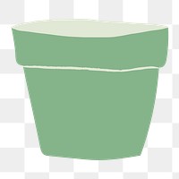 Green plant pot png doodle