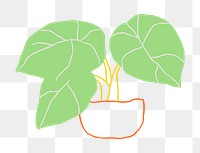 Potted houseplant png simple doodle style