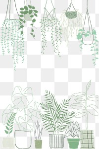 Houseplant png border frame doodle