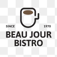 Cafe logo PNG design, minimal style