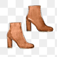 Women's png boots hand drawn fashion sticker