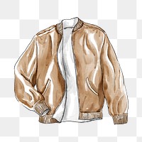 Png men&#39;s leather jacket fashion sticker