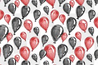 Festive png balloon background in red and black