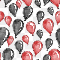 Festive png balloon background in red and black