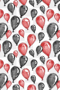 Festive png balloon background in red and black