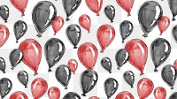 Festive png balloon background in red and black