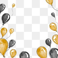 Balloon png border frame with transparent background