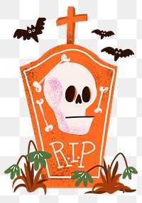 Tombstone PNG halloween cartoon spooky hand drawn illustration