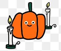 Pumpkin PNG halloween sticker, hand drawn doodle
