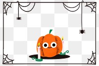 Halloween PNG frame illustration, cute jack-o&#39;-lantern pumpkin