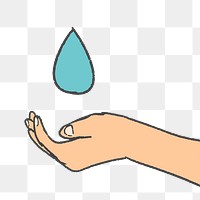 Environment PNG doodle, save water concept