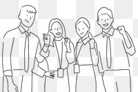 People PNG doodle happy colleagues illustration characters