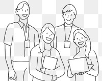 People PNG doodle happy colleagues illustration characters