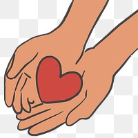 Charity png doodle hands giving heart