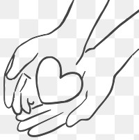 Charity png doodle hands giving heart