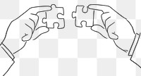 PNG business connection doodle hands connecting puzzle jigsaw