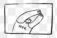 Yoga png hand drawn healthy cartoon self care concept