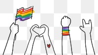 PNG LGBTQ pride doodle hand drawn style