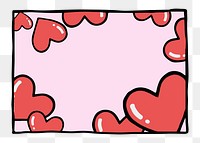 Heart frame png pink doodle background