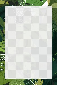 Frame PNG green tropical leaf botanical illustration