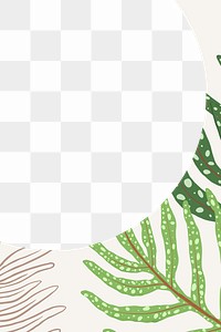 Frame PNG fern tropical leaf botanical illustration