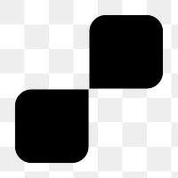 Png double square icon in flat style