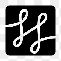 Cursive png web UI icon in flat style