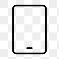 Tablet png app icon for social media in outline style