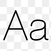 A png alphabet text icon in outline style