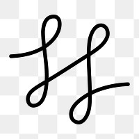 Cursive png web UI icon in simple style