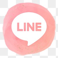 LINE app PNG icon with a watercolor graphic effect. 2 AUGUST 2021 - BANGKOK, THAILAND