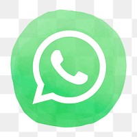 WhatsApp icon png for social media in watercolor design. 21 JULY 2021 - BANGKOK, THAILAND