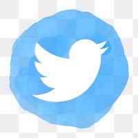 Twitter app icon png with a watercolor graphic effect. 21 JULY 2021 - BANGKOK, THAILAND