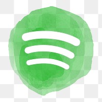 Spotify app icon png with a watercolor graphic effect. 21 JULY 2021 - BANGKOK, THAILAND