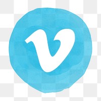 Vimeo logo png in watercolor design. Social media icon. 21 JULY 2021 - BANGKOK, THAILAND