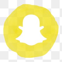 Snapchat logo png in watercolor design. Social media icon. 21 JULY 2021 - BANGKOK, THAILAND