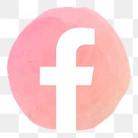 Facebook app icon png with a watercolor graphic effect. 21 JULY 2021 - BANGKOK, THAILAND