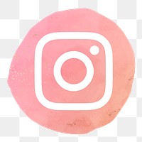 Instagram logo png in watercolor design. Social media icon. 21 JULY 2021 - BANGKOK, THAILAND