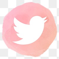 Twitter app icon png with a watercolor graphic effect. 21 JULY 2021 - BANGKOK, THAILAND