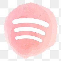 Spotify app icon png with a watercolor graphic effect. 2 AUGUST 2021 - BANGKOK, THAILAND