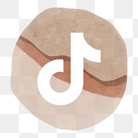 TikTok icon png for social media in watercolor design. 2 AUGUST 2021 - BANGKOK, THAILAND