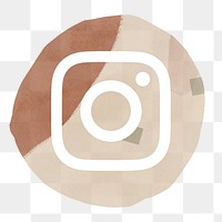 Instagram logo png in watercolor design. Social media icon. 2 AUGUST 2021 - BANGKOK, THAILAND