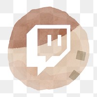 Twitch icon png for social media in watercolor design. 2 AUGUST 2021 - BANGKOK, THAILAND