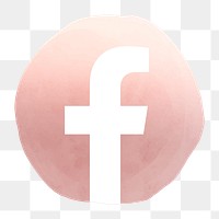 PNG Facebook app icon with a watercolor graphic effect. 2 AUGUST 2021 - BANGKOK, THAILAND