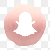 Snapchat logo png in watercolor design. Social media icon. 2 AUGUST 2021 - BANGKOK, THAILAND