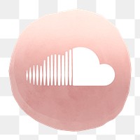 SoundCloud icon png for social media in watercolor design. 2 AUGUST 2021 - BANGKOK, THAILAND