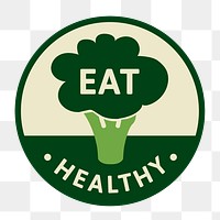 Png eat healthy badge sticker for food marketing campaign