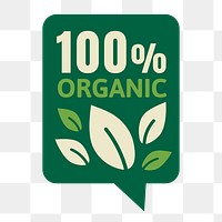 Png 100% organic badge sticker for food marketing campaign 