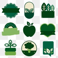 Png natural products blank badges set in green